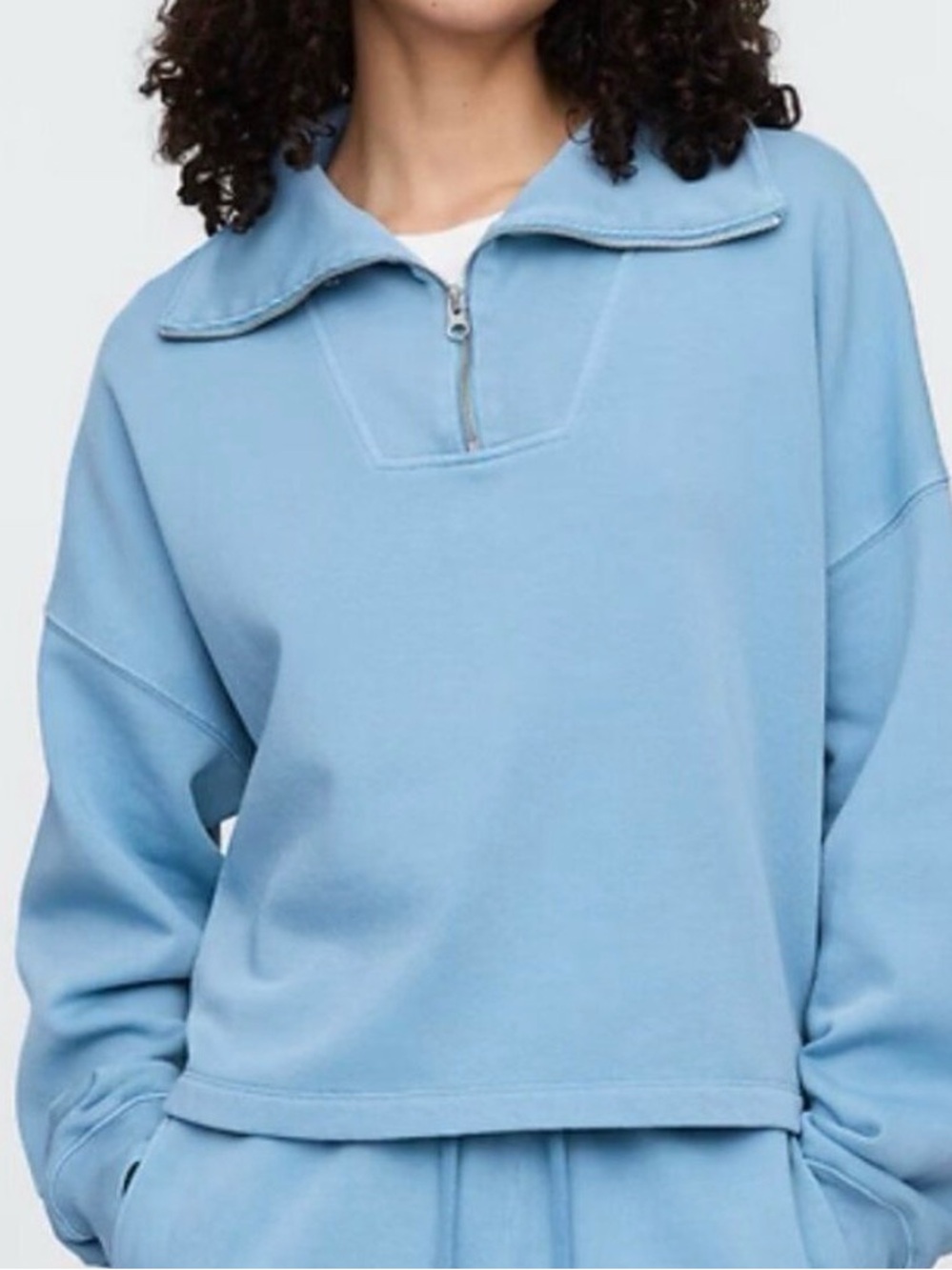 NWOT GAP Relaxed Quarter-Zip Pullover Sweatshirt in Navy Blue Size XS